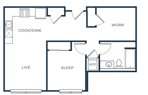 a floor plan of a house with a bedroom and a living room